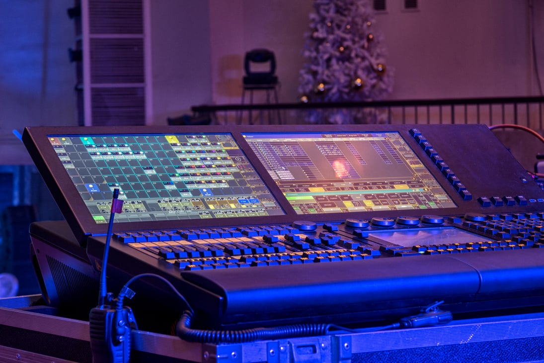 technical lights that the stage at theater.